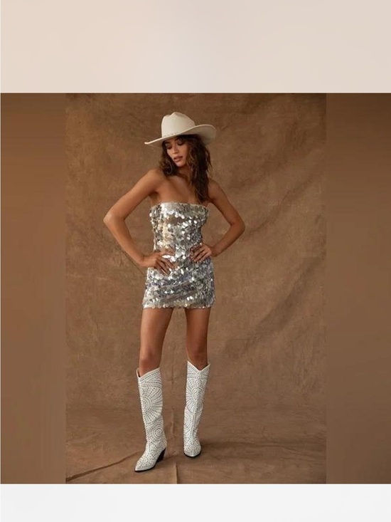 12th Tribe Dresses & Skirts - 12th Tribe Silver Sequin Mini Dress